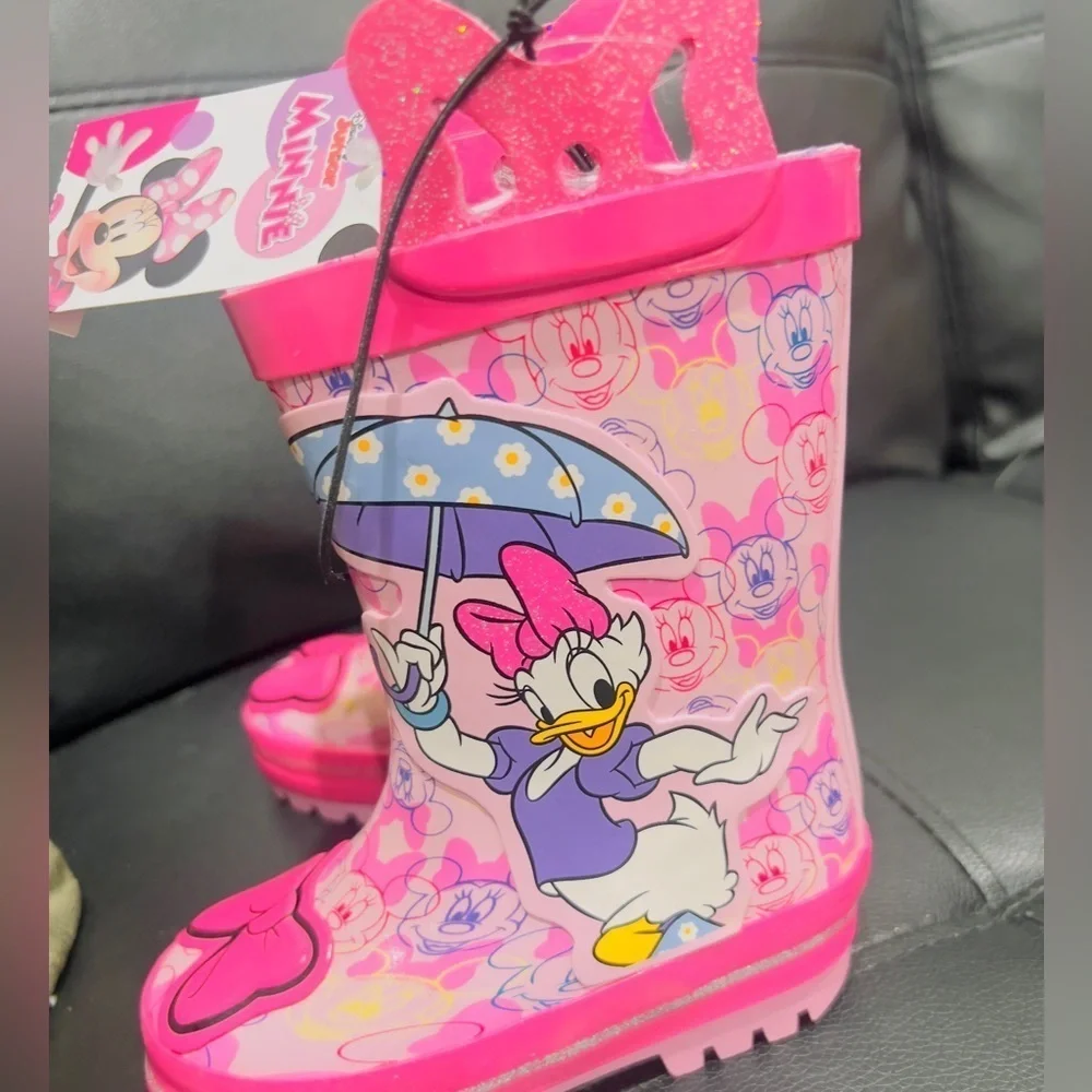 Minnie Mouse Toddler Girls Rain Boots, Sizes 5/6 NEW